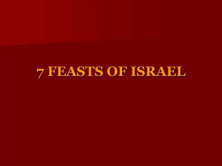 7 feasts of israel
