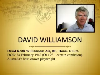 DAVID WILLIAMSON