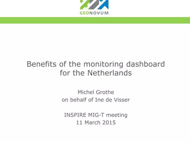 benefits of the monitoring dashboard