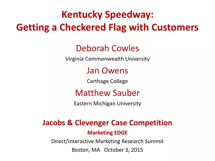 kentucky speedway getting a checkered flag with customers