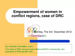 E mpowerment of women in conflict regions, case of DRC