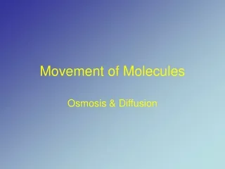 Movement of Molecules