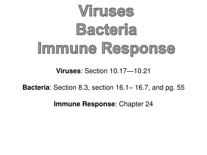viruses bacteria immune response