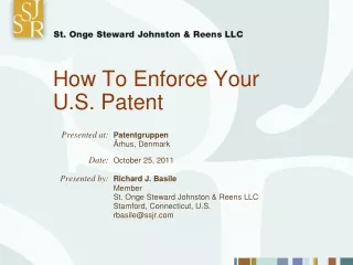 How To Enforce Your U.S. Patent