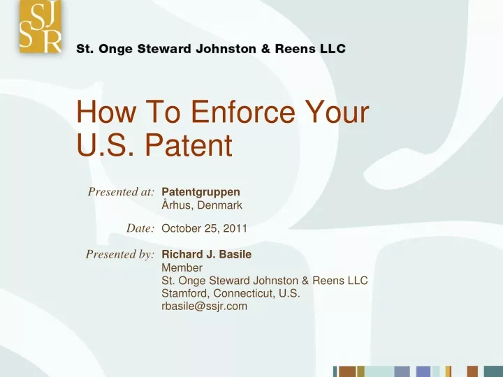 how to enforce your u s patent