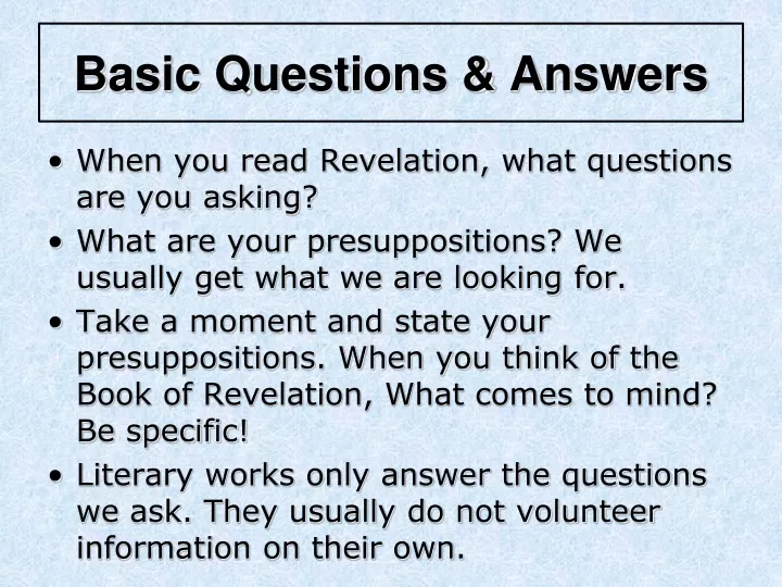 basic questions answers