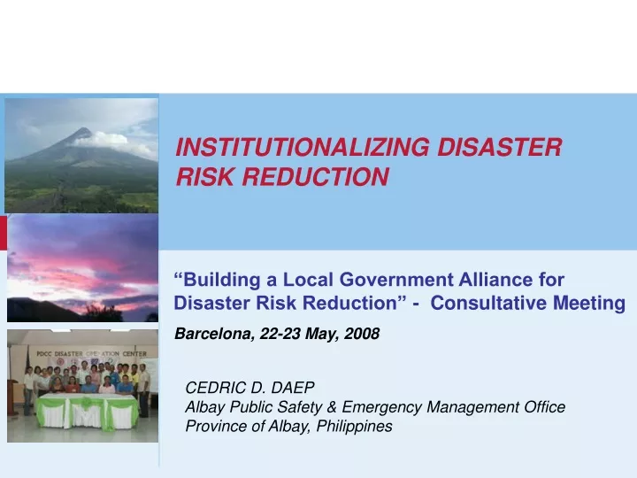 institutionalizing disaster risk reduction