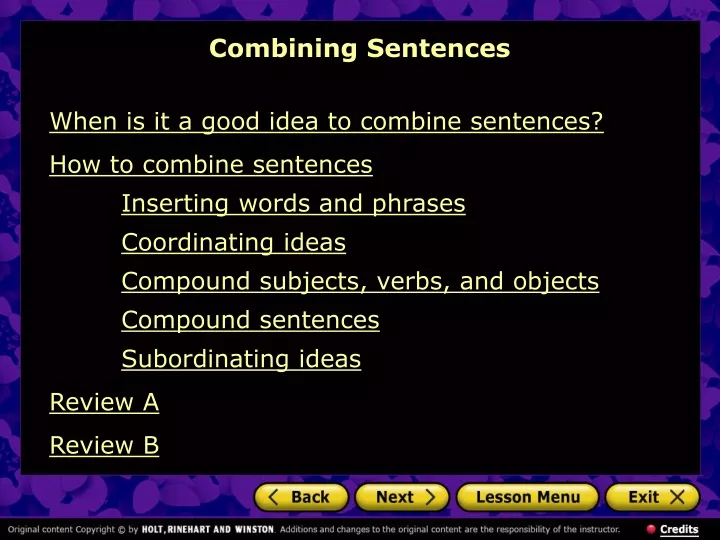 combining sentences