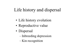 Life history and dispersal