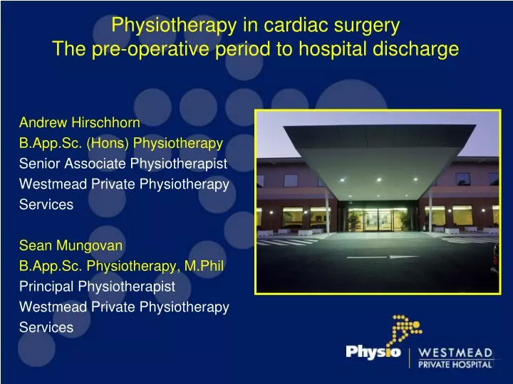 physiotherapy in cardiac surgery