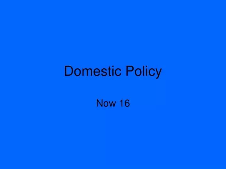 domestic policy