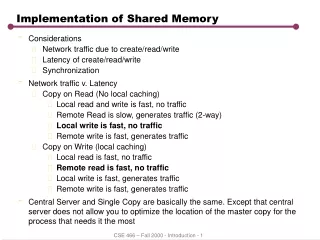 Implementation of Shared Memory