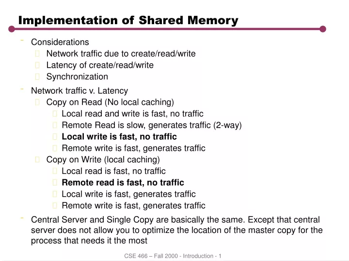 implementation of shared memory
