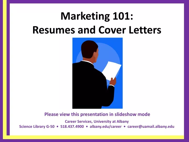 marketing 101 resumes and cover letters
