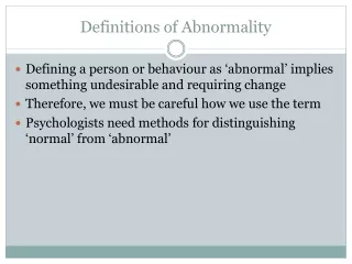 Definitions of Abnormality