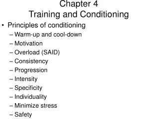 Chapter 4 Training and Conditioning