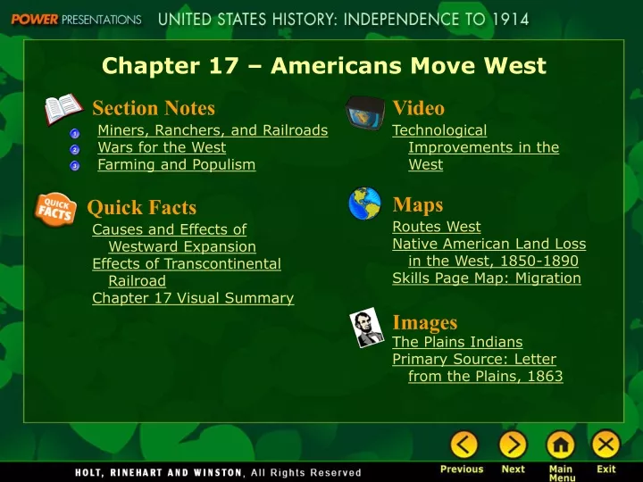 chapter 17 americans move west