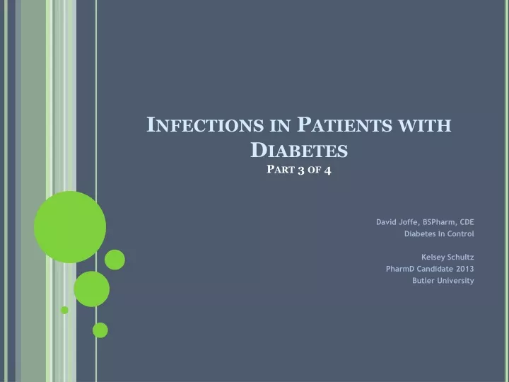 infections in patients with diabetes part 3 of 4