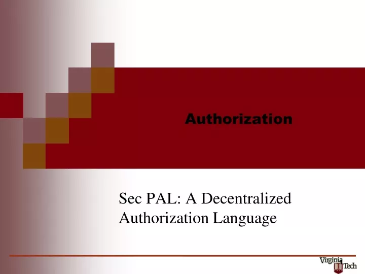 sec pal a decentralized authorization language