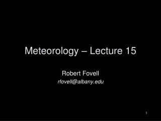 Meteorology – Lecture 15