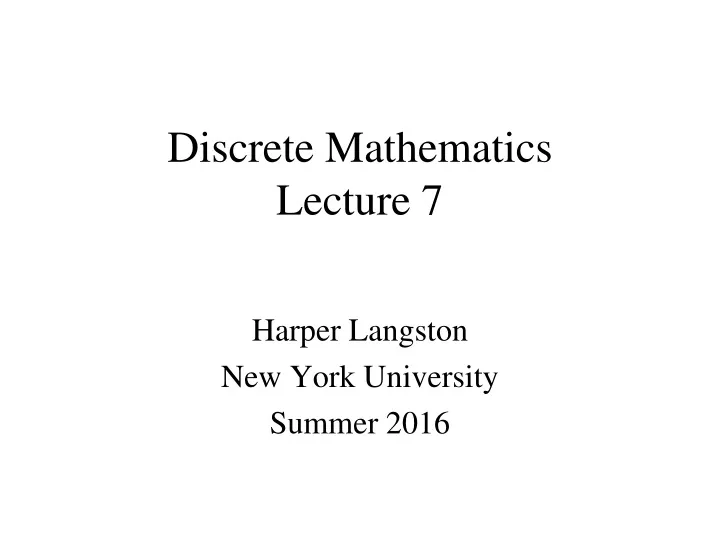 harper langston new york university summer 2016