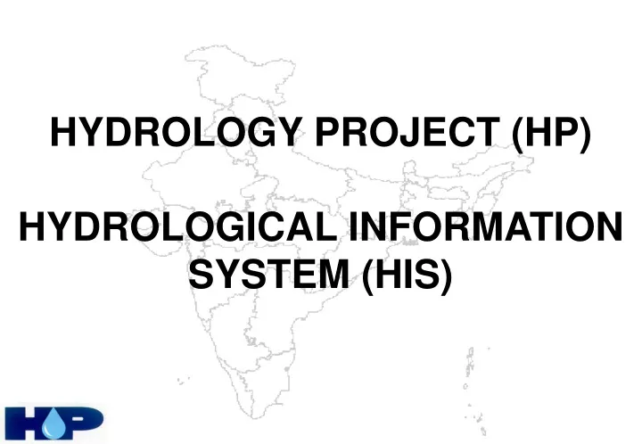 hydrology project hp hydrological information