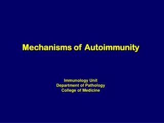 mechanisms of autoimmunity