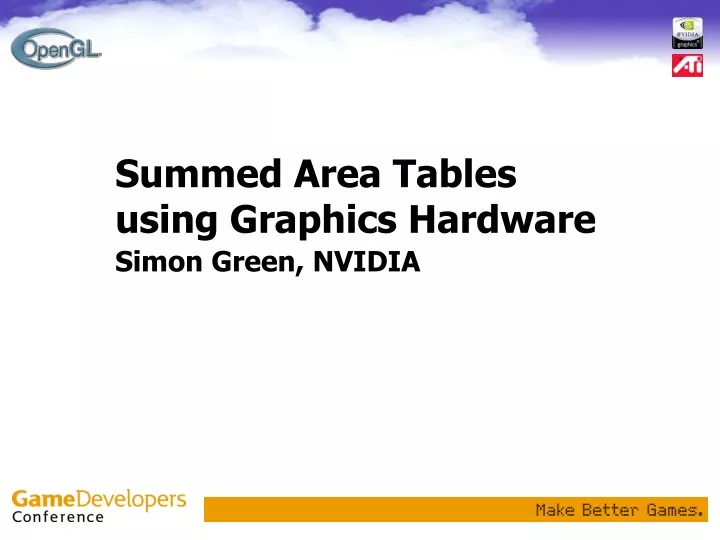 summed area tables using graphics hardware