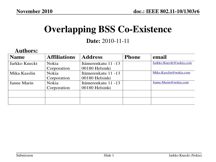 overlapping bss co existence