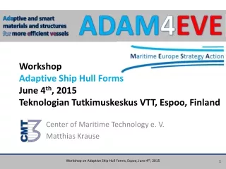 Workshop Adaptive Ship Hull Forms June 4 th , 2015 Teknologian Tutkimuskeskus VTT, Espoo, Finland