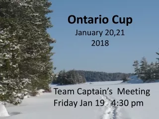 Ontario Cup                January 20,21 2018