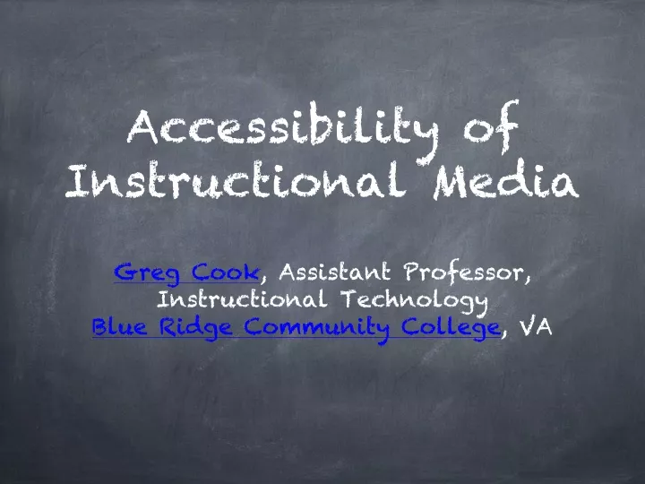 accessibility of instructional media
