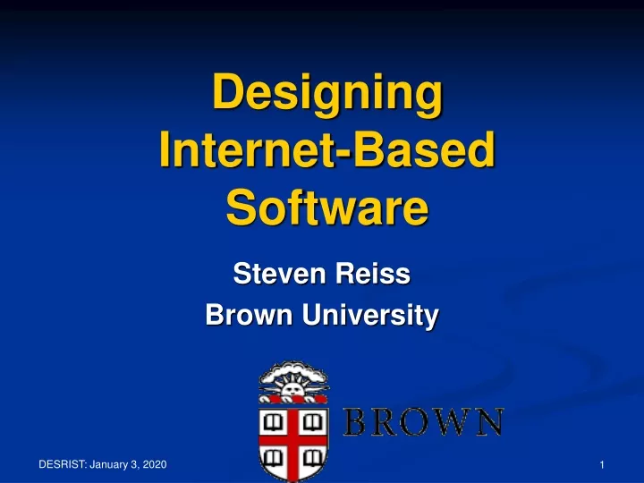 designing internet based software