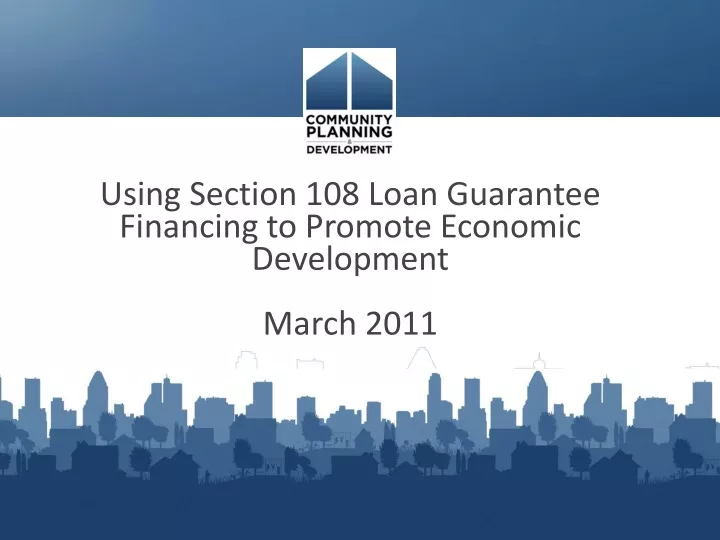 using section 108 loan guarantee financing