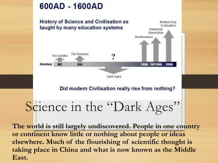 science in the dark ages