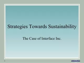 Strategies Towards Sustainability