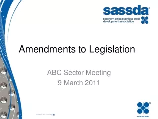 Amendments to Legislation