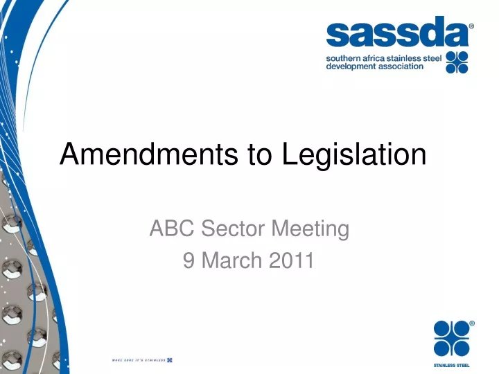 amendments to legislation