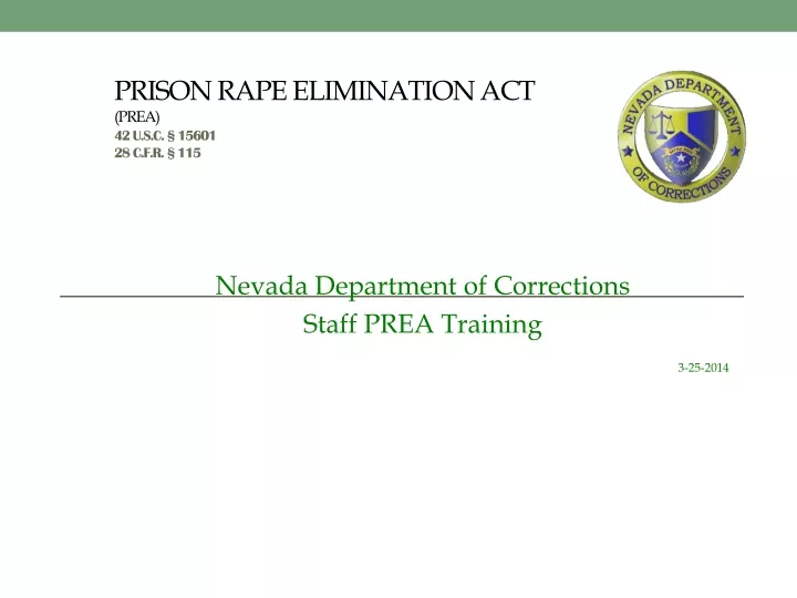 prison rape elimination act prea 42 u s c 15601 28 c f r 115