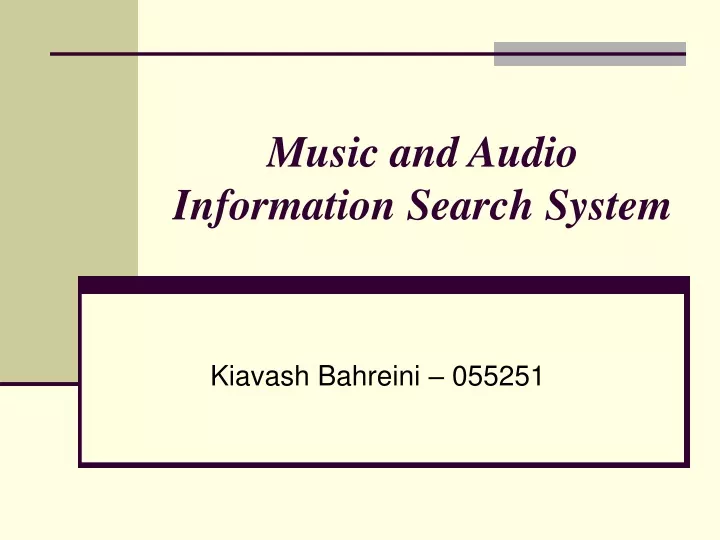 music and audio information search system