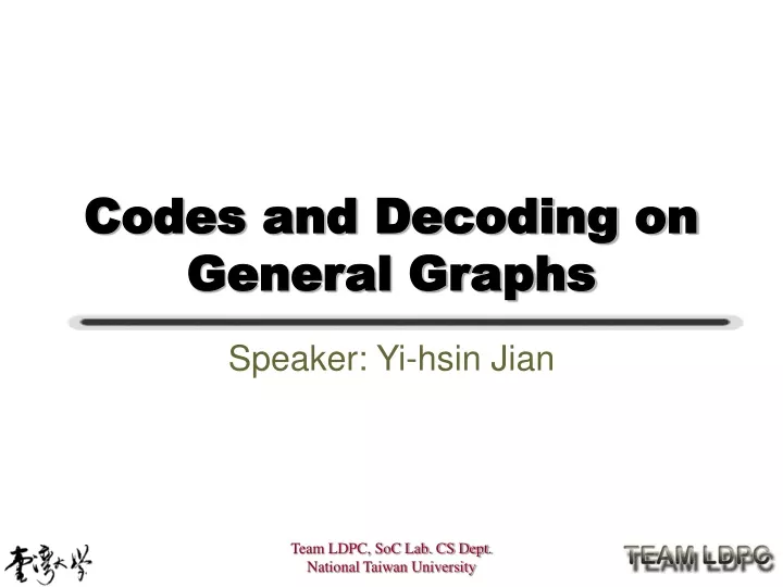 codes and decoding on general graphs