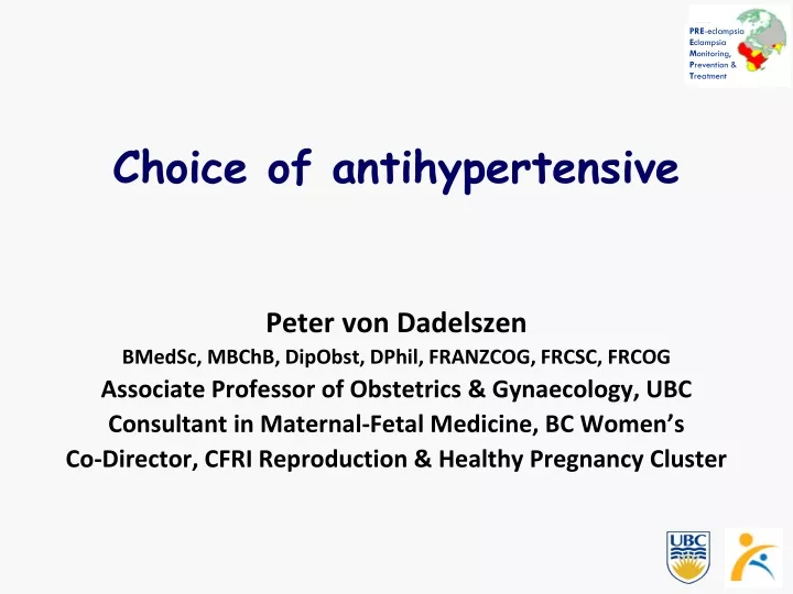 choice of antihypertensive