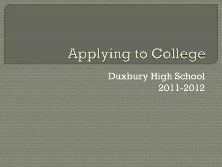 applying to college