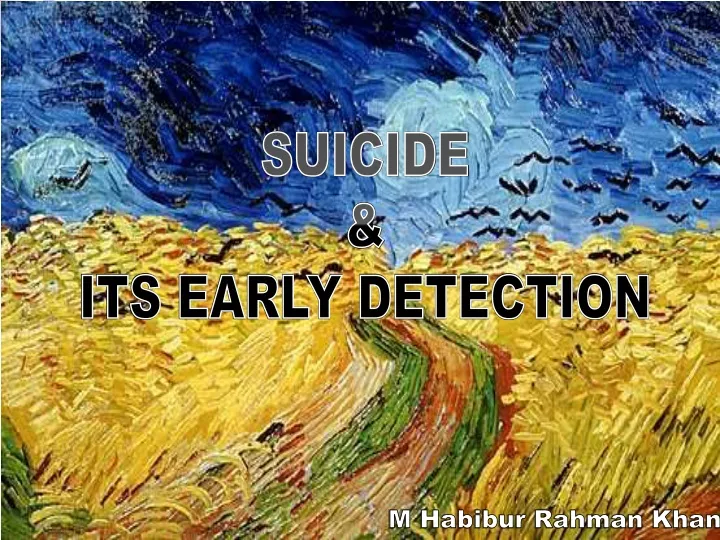 suicide its early detection