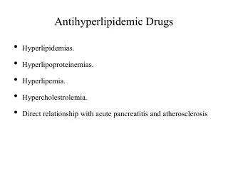 Antihyperlipidemic Drugs