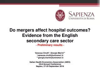 Do mergers affect hospital outcomes? Evidence from the English  secondary care sector