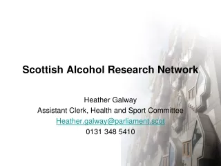 Scottish Alcohol Research Network