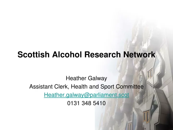 scottish alcohol research network