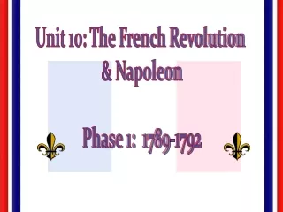 Unit 10: The French Revolution  &amp; Napoleon Phase 1:  1789-1792