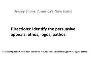 Jersey Shore:  America's New Icons